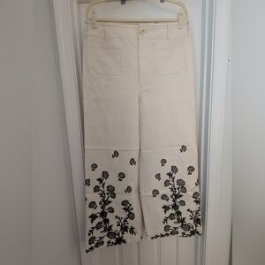 Anthropologie Maeve Cream Colette Pants